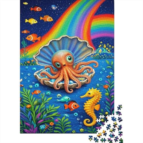 Oktopus 1000 Teile Puzzle Puzzle Erwachsene Pädagogisches Spiel Herausforderung Wohnungseinrichtung Schöne Geschenkidee 1000pcs (75x50cm) von VGDKAOBM