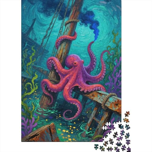 Oktopus 1000 Teile Puzzles Puzzle Erwachsene Pädagogisches Spiel Herausforderung Home Dekoration Geschenke Für Erwachsene 1000pcs (75x50cm) von VGDKAOBM
