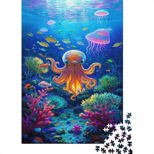 Oktopus 1000 Teile Puzzles Puzzle Erwachsene Pädagogisches Spiel Herausforderung Home Dekoration Schöne Geschenkidee 1000pcs (75x50cm) von VGDKAOBM