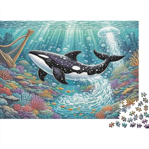 Orca 1000 Teile Puzzle Puzzle Erwachsene Puzzlespiel-Herausforderung Pädagogisches Spiel Herausforderung Wohnungseinrichtung Schöne Geschenkidee 1000pcs (75x50cm) von VGDKAOBM