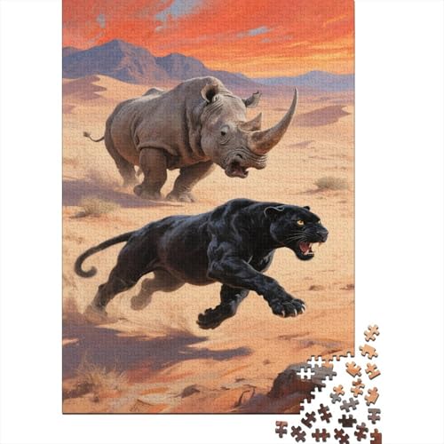 Panther 1000 Stück Puzzle Puzzle Erwachsene Leopard Puzzlespiel-Herausforderung Pädagogisches Spiel Herausforderung Home DekoRatteion Schöne Geschenkidee 1000pcs (75x50cm) von VGDKAOBM