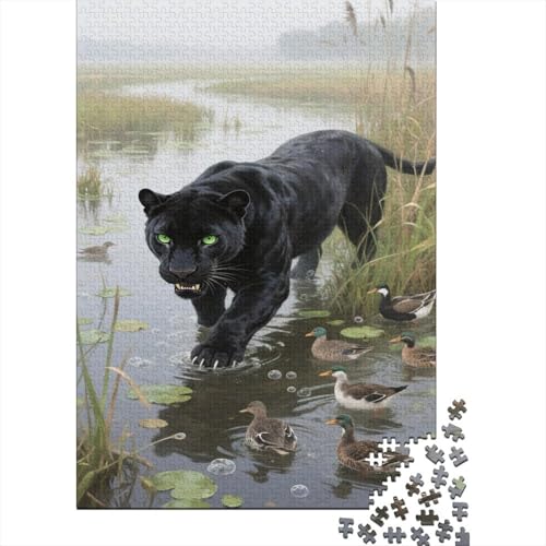 Panther 1000 Teile Puzzles Puzzle Erwachsene Leopard Pädagogisches Spiel Herausforderung Home DekoRatteion Geschenke Für Erwachsene 1000pcs (75x50cm) von VGDKAOBM