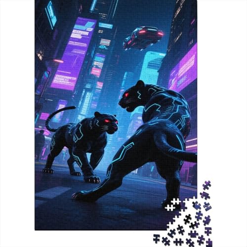 Panther 1000 Teile Puzzles Puzzle Erwachsene Leopard Pädagogisches Spiel Herausforderung Home DekoRatteion Schöne Geschenkidee 1000pcs (75x50cm) von VGDKAOBM