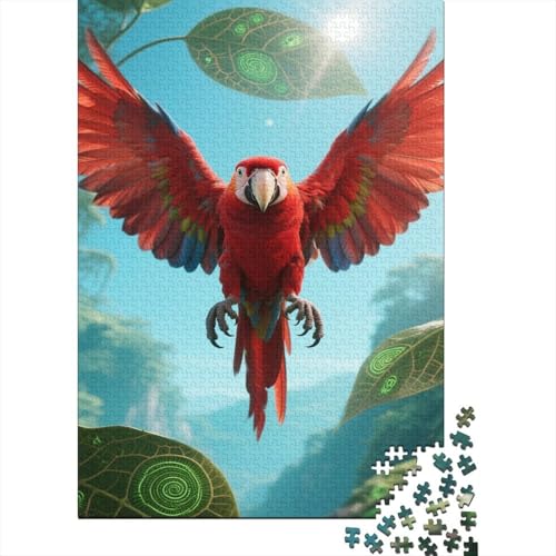Papagei 1000 Stück Puzzle Puzzle Erwachsene Ara Puzzlespiel-Herausforderung Pädagogisches Spiel Herausforderung Heimdekoration Geschenke Schöne Geschenkidee 1000pcs (75x50cm) von VGDKAOBM
