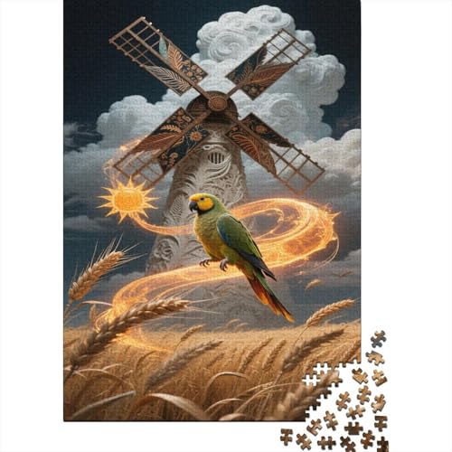 Papagei 1000 Stück Puzzle Puzzle Erwachsene Ara Puzzlespiel-Herausforderung Pädagogisches Spiel Herausforderung Home Dekoration Schöne Geschenkidee 1000pcs (75x50cm) von VGDKAOBM