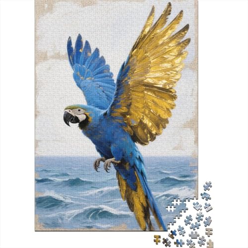 Papagei 1000 Stück Puzzle Puzzles Für Erwachsene Ara Puzzlespiel-Herausforderung Pädagogisches Spiel Herausforderung Home Dekoration Schöne Geschenkidee 1000pcs (75x50cm) von VGDKAOBM