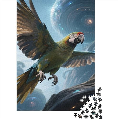 Papagei 1000 Teile Puzzles Puzzles Für Erwachsene Ara Puzzlespiel-Herausforderung Pädagogisches Spiel Herausforderung Home Dekoration Schöne Geschenkidee 1000pcs (75x50cm) von VGDKAOBM