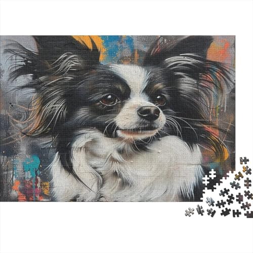 Papillon-Hund 1000 Teile Puzzles Puzzle Erwachsene Puzzlespiel-Herausforderung Pädagogisches Spiel Herausforderung Home Dekoration Geschenke Für Erwachsene 1000pcs (75x50cm) von VGDKAOBM
