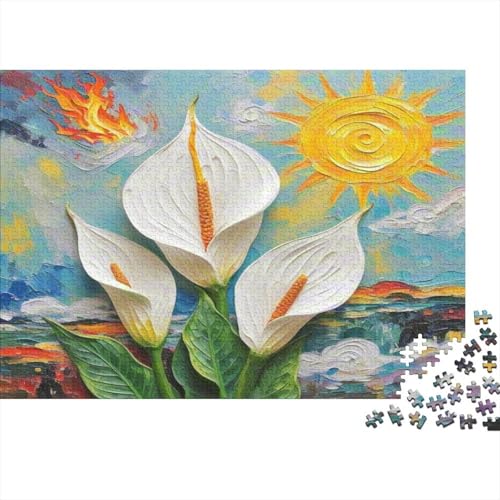 Peace Lilie 1000 Teile Puzzle Puzzles Für Erwachsene Pädagogisches Spiel Herausforderung Wohnungseinrichtung Schöne Geschenkidee 1000pcs (75x50cm) von VGDKAOBM