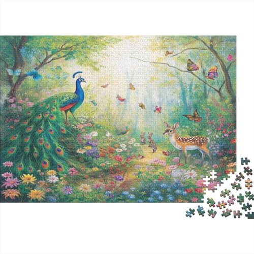 Pfau 1000 Teile Puzzles Puzzle Erwachsene Pädagogisches Spiel Herausforderung Heimdekoration Geschenke Schöne Geschenkidee 1000pcs (75x50cm) von VGDKAOBM