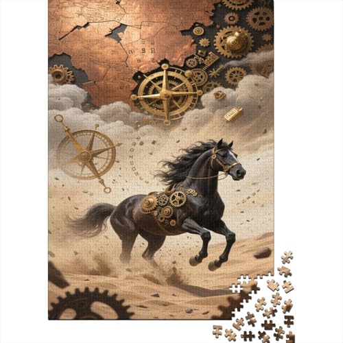 Pferd 1000 Stück Puzzle Puzzle Erwachsene Pferderennen Pädagogisches Spiel Herausforderung Home Dekoration Für Erwachsene Und Kinder Ab 14 Jahren 1000pcs (75x50cm) von VGDKAOBM