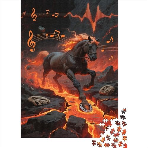 Pferd 1000 Stück Puzzle Puzzle Erwachsene Pferderennen Pädagogisches Spiel Herausforderung Home Dekoration Für Erwachsene Und Kinder Ab 14 Jahren 1000pcs (75x50cm) von VGDKAOBM