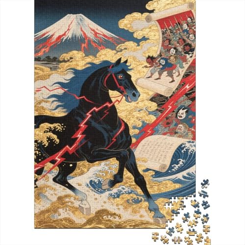 Pferd 1000 Teile Puzzles Puzzle Erwachsene Pferderennen Puzzlespiel-Herausforderung Pädagogisches Spiel Herausforderung Home Dekoration Geschenke Für Erwachsene 1000pcs (75x50cm) von VGDKAOBM