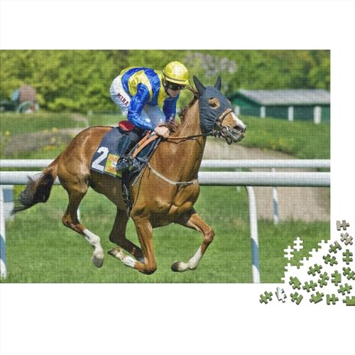 Pferderennen 1000 Stück Puzzle Puzzle Erwachsene Pädagogisches Spiel Herausforderung Home Dekoration Für Erwachsene Und Kinder Ab 14 Jahren 1000pcs (75x50cm) von VGDKAOBM