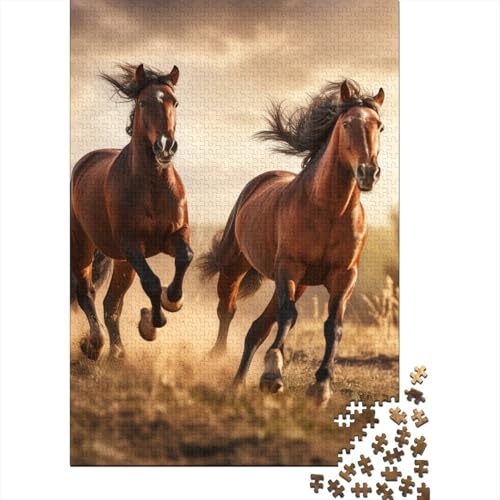 Pferderennen 1000 Stück Puzzle Puzzles Für Erwachsene Pferd Pädagogisches Spiel Herausforderung Heimdekoration Geschenke Geschenke Für Erwachsene 1000pcs (75x50cm) von VGDKAOBM