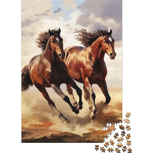 Pferderennen 1000 Stück Puzzle Puzzles Für Erwachsene Pferd Puzzlespiel-Herausforderung Pädagogisches Spiel Herausforderung Wohnungseinrichtung Schöne Geschenkidee 1000pcs (75x50cm) von VGDKAOBM