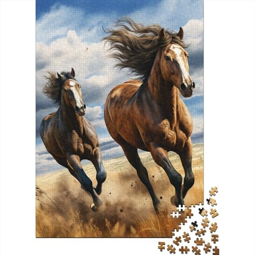 Pferderennen 1000 Teile Puzzle Puzzle Erwachsene Pferd Pädagogisches Spiel Herausforderung Home Dekoration Geschenke Für Erwachsene 1000pcs (75x50cm) von VGDKAOBM