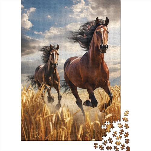 Pferderennen 1000 Teile Puzzle Puzzle Erwachsene Pferd Puzzlespiel-Herausforderung Pädagogisches Spiel Herausforderung Home Dekoration Schöne Geschenkidee 1000pcs (75x50cm) von VGDKAOBM