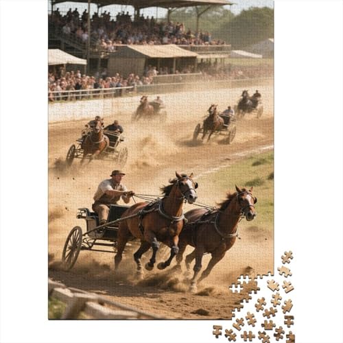 Pferderennen 1000 Teile Puzzles Puzzle Erwachsene Pferd Pädagogisches Spiel Herausforderung Wohnungseinrichtung Geschenke Für Erwachsene 1000pcs (75x50cm) von VGDKAOBM