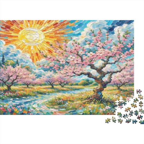 Pfirsichblüte 1000 Teile Puzzle Puzzle Erwachsene Pädagogisches Spiel Herausforderung Heimdekoration Geschenke Schöne Geschenkidee 1000pcs (75x50cm) von VGDKAOBM