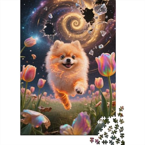 Pomeranian-Welpe 1000 Teile Puzzle Puzzle Erwachsene Pädagogisches Spiel Herausforderung Home Dekoration Schöne Geschenkidee 1000pcs (75x50cm) von VGDKAOBM
