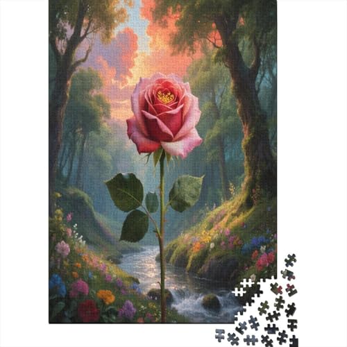 Rose 1000 Stück Puzzle Puzzles Für Erwachsene Pädagogisches Spiel Herausforderung Home Dekoration Schöne Geschenkidee 1000pcs (75x50cm) von VGDKAOBM