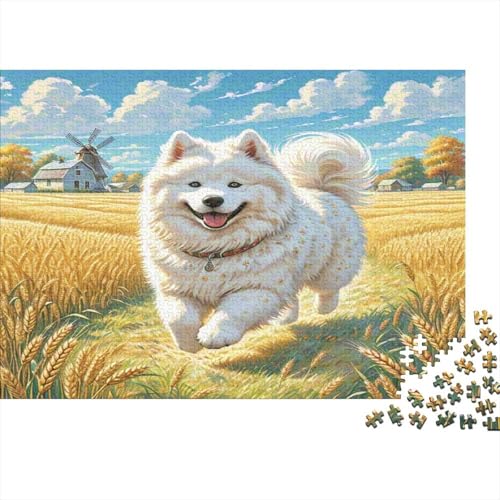 Samojede 1000 Stück Puzzle Puzzles Für Erwachsene Pädagogisches Spiel Herausforderung Wohnungseinrichtung Geschenke Für Erwachsene 1000pcs (75x50cm) von VGDKAOBM