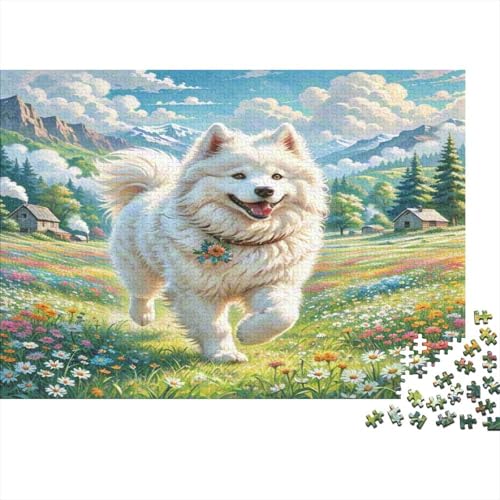 Samojede 1000 Teile Puzzle Puzzles Für Erwachsene Pädagogisches Spiel Herausforderung Wohnungseinrichtung Schöne Geschenkidee 1000pcs (75x50cm) von VGDKAOBM