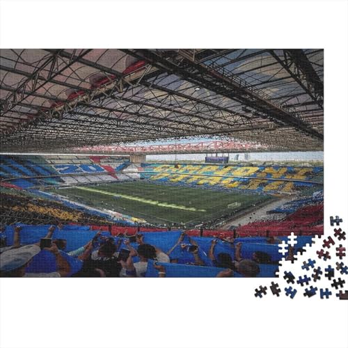 San Siro, Italien 1000 Teile Puzzles Puzzles Für Erwachsene Fußball Pitches Pädagogisches Spiel Herausforderung Heimdekoration Geschenke Schöne Geschenkidee 1000pcs (75x50cm) von VGDKAOBM