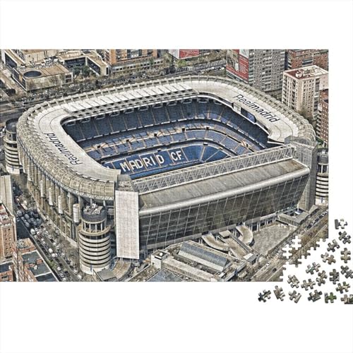 Santiago Bernabéu Stadion 1000 Teile Puzzle Puzzle Erwachsene Pädagogisches Spiel Herausforderung Heimdekoration Geschenke Schöne Geschenkidee 1000pcs (75x50cm) von VGDKAOBM