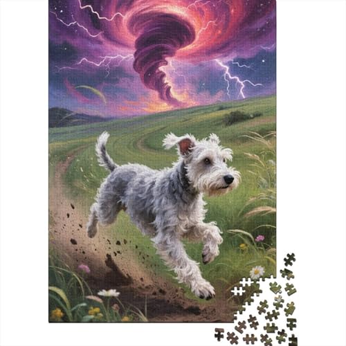 Schnauzer 1000 Stück Puzzle Puzzles Für Erwachsene Puzzlespiel-Herausforderung Pädagogisches Spiel Herausforderung Home Dekoration Schöne Geschenkidee 1000pcs (75x50cm) von VGDKAOBM
