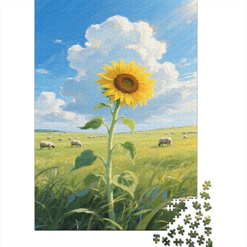 Schöne Sonnenblume 1000 Stück Puzzle Puzzles Für Erwachsene Pädagogisches Spiel Herausforderung Wohnungseinrichtung Geschenke Für Erwachsene 1000pcs (75x50cm) von VGDKAOBM