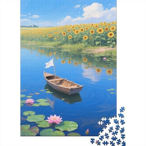 Schöne Sonnenblume 1000 Teile Puzzles Puzzle Erwachsene Puzzlespiel-Herausforderung Pädagogisches Spiel Herausforderung Wohnungseinrichtung Schöne Geschenkidee 1000pcs (75x50cm) von VGDKAOBM