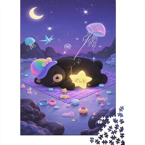 Schwarzbär 1000 Stück Puzzle Puzzle Erwachsene Pädagogisches Spiel Herausforderung Wohnungseinrichtung Geschenke Für Erwachsene 1000pcs (75x50cm) von VGDKAOBM
