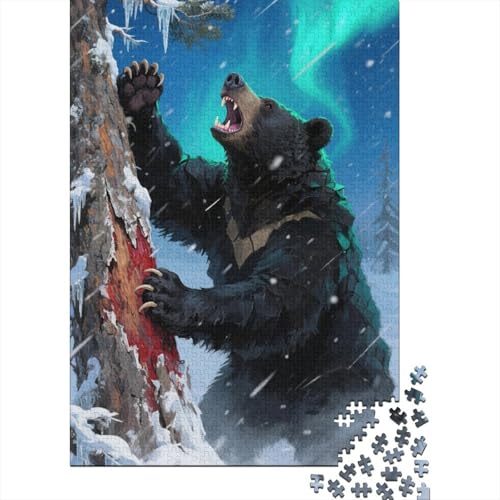 Schwarzbär 1000 Teile Puzzle Puzzles Für Erwachsene Pädagogisches Spiel Herausforderung Home Dekoration Geschenke Für Erwachsene 1000pcs (75x50cm) von VGDKAOBM