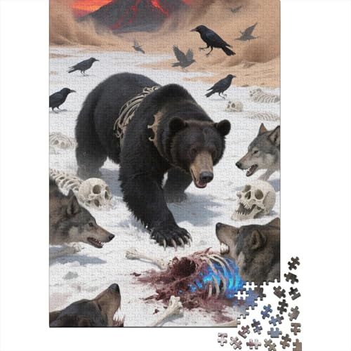 Schwarzbär 1000 Teile Puzzles Puzzle Erwachsene Pädagogisches Spiel Herausforderung Wohnungseinrichtung Geschenke Für Erwachsene 1000pcs (75x50cm) von VGDKAOBM