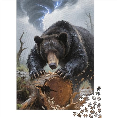 Schwarzbär 1000 Teile Puzzles Puzzles Für Erwachsene Pädagogisches Spiel Herausforderung Wohnungseinrichtung Schöne Geschenkidee 1000pcs (75x50cm) von VGDKAOBM