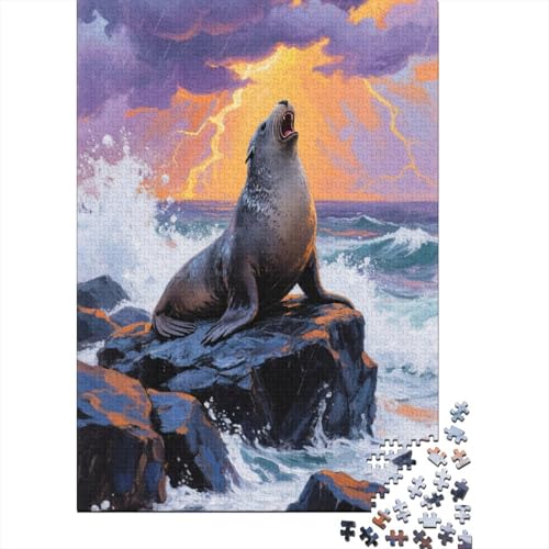Seehund 1000 Teile Puzzles Puzzles Für Erwachsene Pädagogisches Spiel Herausforderung Wohnungseinrichtung Schöne Geschenkidee 1000pcs (75x50cm) von VGDKAOBM