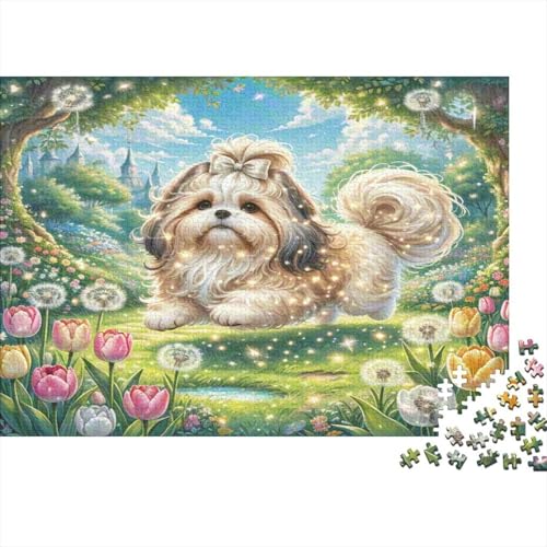 Shih Tzu 1000 Teile Puzzles Puzzles Für Erwachsene Pädagogisches Spiel Herausforderung Heimdekoration Geschenke Schöne Geschenkidee 1000pcs (75x50cm) von VGDKAOBM