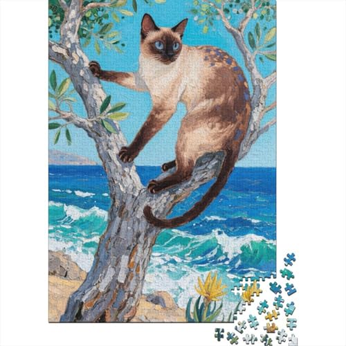Siamesische 1000 Teile Puzzles Puzzles Für Erwachsene Puzzlespiel-Herausforderung Pädagogisches Spiel Herausforderung Wohnungseinrichtung Schöne Geschenkidee 1000pcs (75x50cm) von VGDKAOBM