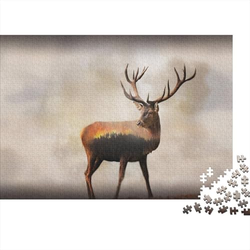 Sikahirsch 1000 Teile Puzzles Puzzle Erwachsene Pädagogisches Spiel Herausforderung Wohnungseinrichtung Schöne Geschenkidee 1000pcs (75x50cm) von VGDKAOBM