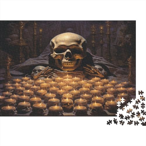 Skelett 1000 Teile Puzzles Puzzle Erwachsene Candle Puzzlespiel-Herausforderung Pädagogisches Spiel Herausforderung Home Dekoration Geschenke Für Erwachsene 1000pcs (75x50cm) von VGDKAOBM