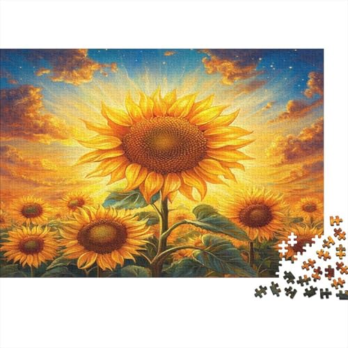 Sonnenblume 1000 Teile Puzzles Puzzle Erwachsene Puzzlespiel-Herausforderung Pädagogisches Spiel Herausforderung Home Dekoration Schöne Geschenkidee 1000pcs (75x50cm) von VGDKAOBM