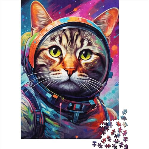 Space Katze 1000 Stück Puzzle Puzzle Erwachsene Wandkunst Pädagogisches Spiel Herausforderung Home Dekoration Für Erwachsene Und Kinder Ab 14 Jahren 1000pcs (75x50cm) von VGDKAOBM