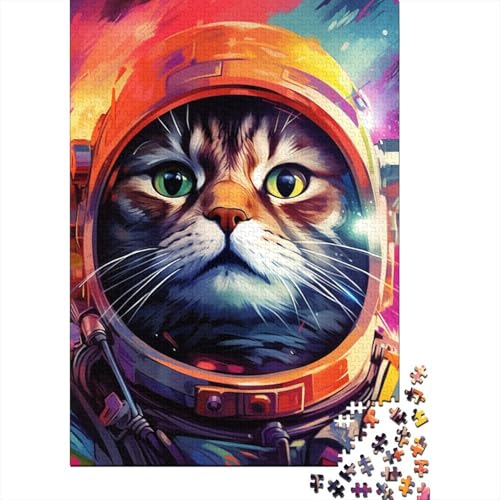 Space Katze 1000 Stück Puzzle Puzzle Erwachsene Wandkunst Pädagogisches Spiel Herausforderung Home Dekoration Für Erwachsene Und Kinder Ab 14 Jahren 1000pcs (75x50cm) von VGDKAOBM