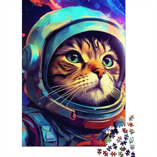 Space Katze 1000 Stück Puzzle Puzzles Für Erwachsene Wandkunst Pädagogisches Spiel Herausforderung Heimdekoration Geschenke Geschenke Für Erwachsene 1000pcs (75x50cm) von VGDKAOBM
