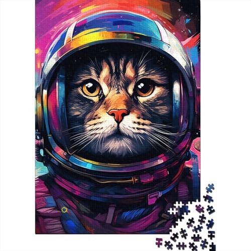 Space Katze 1000 Teile Puzzles Puzzles Für Erwachsene Wandkunst Puzzlespiel-Herausforderung Pädagogisches Spiel Herausforderung Home Dekoration Schöne Geschenkidee 1000pcs (75x50cm) von VGDKAOBM