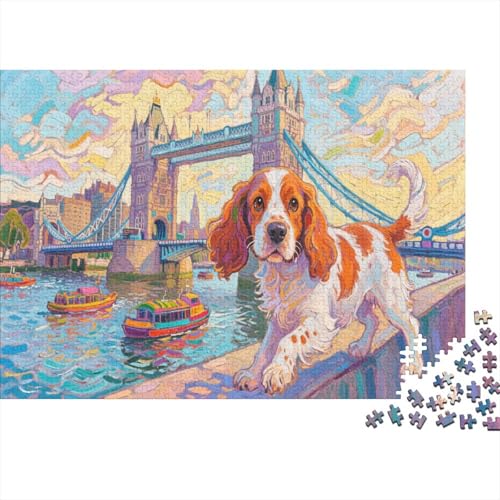 Springer Spaniel 1000 Stück Puzzle Puzzle Erwachsene Hund Pädagogisches Spiel Herausforderung HeimdekoRatteion Geschenke Geschenke Für Erwachsene 1000pcs (75x50cm) von VGDKAOBM