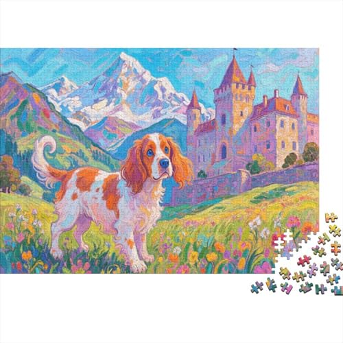 Springer Spaniel 1000 Stück Puzzle Puzzle Erwachsene Hund Pädagogisches Spiel Herausforderung Wohnungseinrichtung Schöne Geschenkidee 1000pcs (75x50cm) von VGDKAOBM