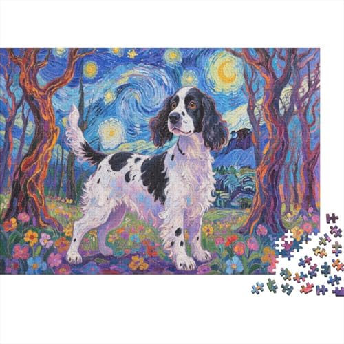 Springer Spaniel 1000 Stück Puzzle Puzzle Erwachsene Hund Puzzlespiel-Herausforderung Pädagogisches Spiel Herausforderung Wohnungseinrichtung Schöne Geschenkidee 1000pcs (75x50cm) von VGDKAOBM